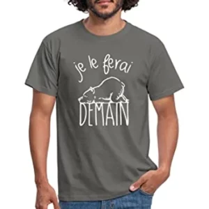 Je Le Ferai Demain Ours Zen Humour Procrastination Idée Cadeau T-Shirt Homme | Beauxcadeaux