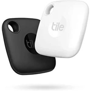 Tile Mate (2022) Lot de 2 localisateurs d’article Bluetooth, Portée de 60 m, fonctionne avec Alexa et Google Home, Compatible avec iOS et Android, Noir/Blanc | Beauxcadeaux
